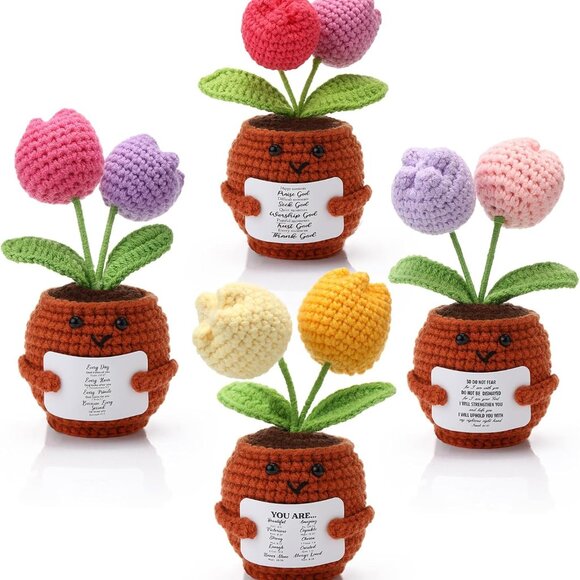 Jewelry - Christian Gifts for Women Handmade Crochet Flowers with Bible Verse Inspirationa